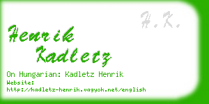 henrik kadletz business card